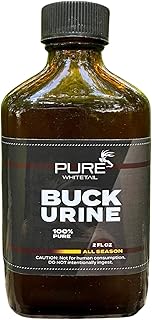 Pure Whitetail Buck Urine – Fresh Mock Scrape Scent – Natural Deer Urine and All-Season Buck Scent – Mock Scrape Dripper Refill – Compatible with Hemp Ropes – Amber Glass Bottle – 2 oz
