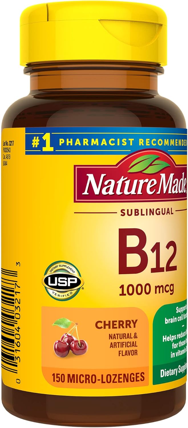 Nature Made Vitamina B12 Sublingual vitamina B12 fácil de tomar 1000