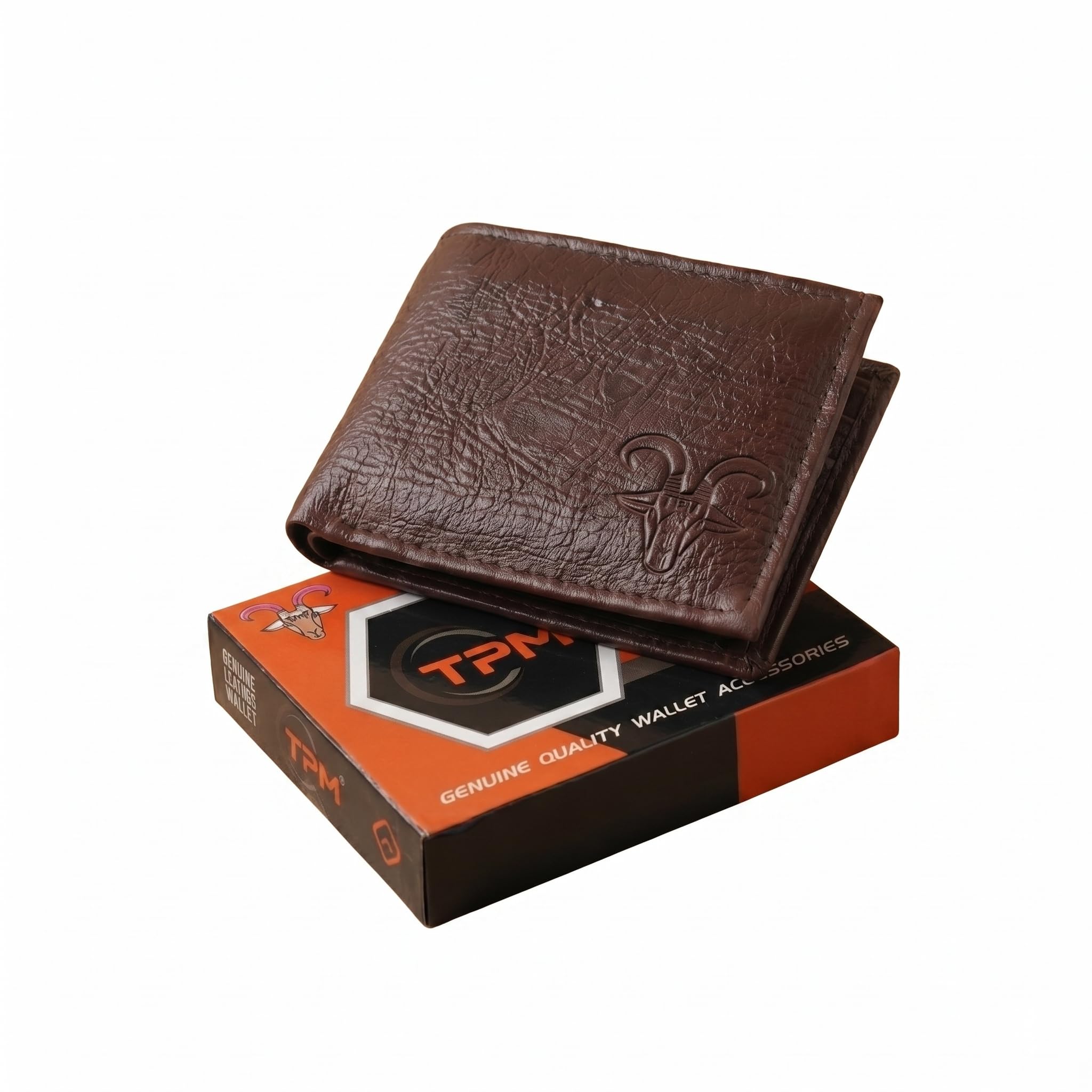 Men's Dark Brown Artificial Leather Wallet - Rugged Texture Professional Bifold-image-7