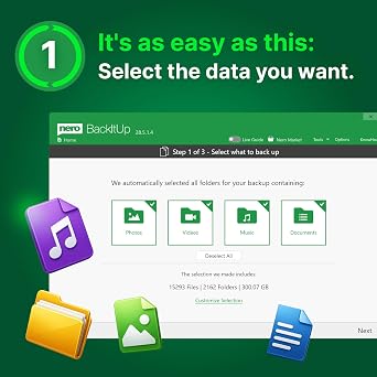 Nero BackItUp Data Backup Software | Automatic Backup, Data Recovery, Cloud Backup, Fully Automated | Lifetime License | 1 PC | Windows 11/10/8/7