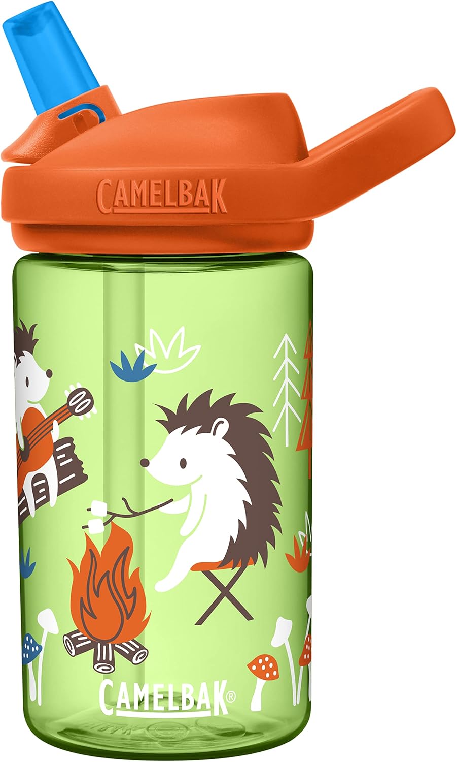 CamelBak Eddy+ Kids Bite Valve Straw Tritan Renew Water Bottle Camping Hedgehogs, 14oz