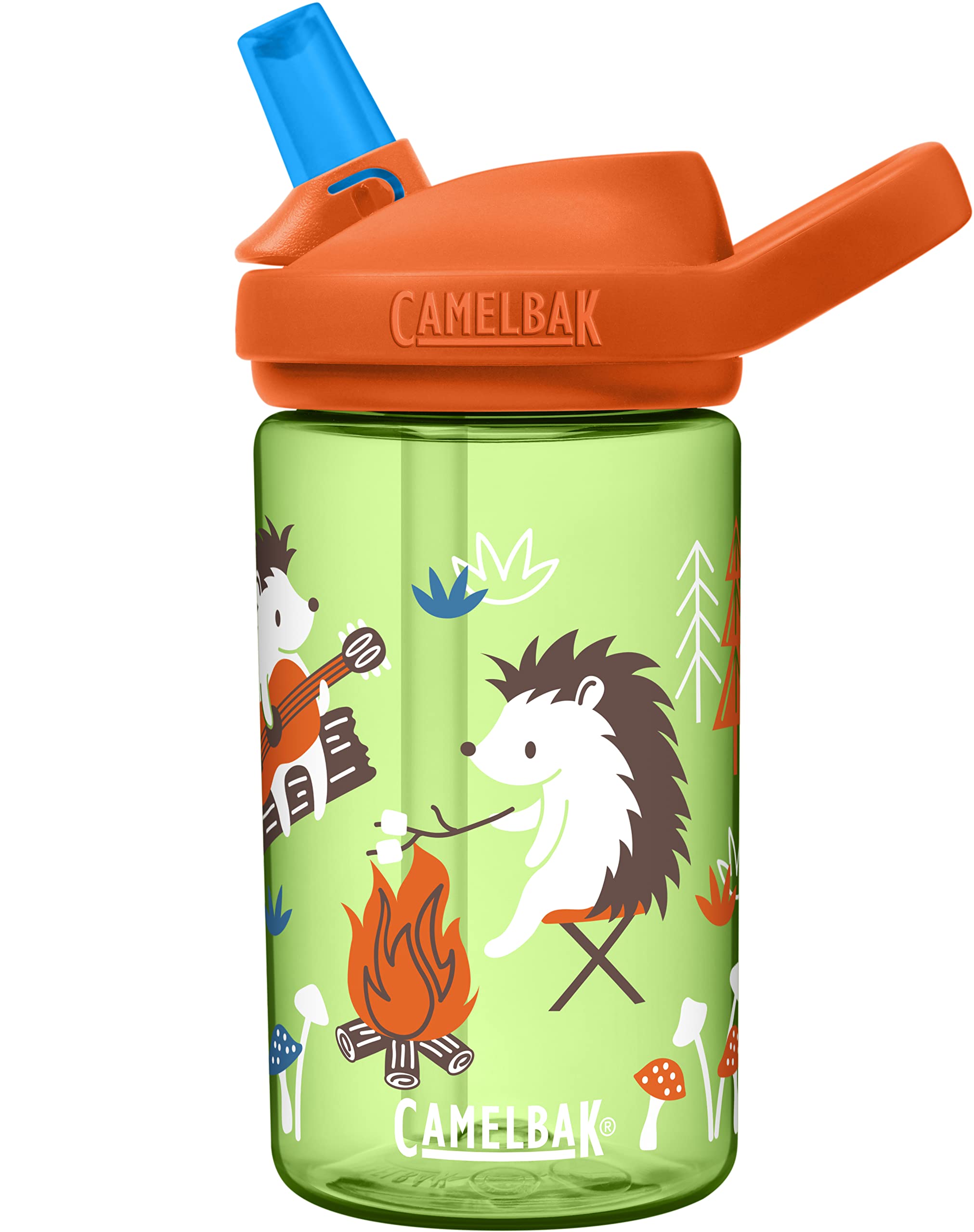 CamelBak Eddy Kids Bite Valve Straw Tritan Renew Water Bottle Camping Hedgehogs 14oz