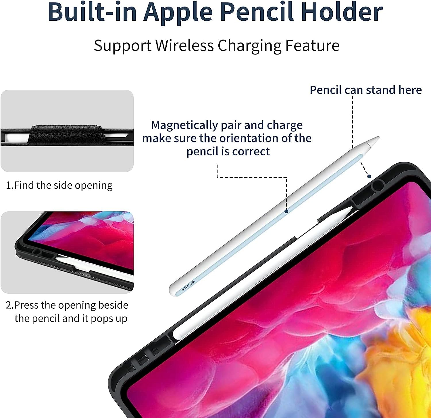 Gexmil Etui dla iPad Pro 12,9 Cala,6./5./4./3. Generacji(2022/2021/2020/2018) Cover,Real Leather z Pencil Uchwyt,z Klamrą,Automatyczne Usypianie/Czuwanie,Regulowany Stojak,Sand Dark Braun