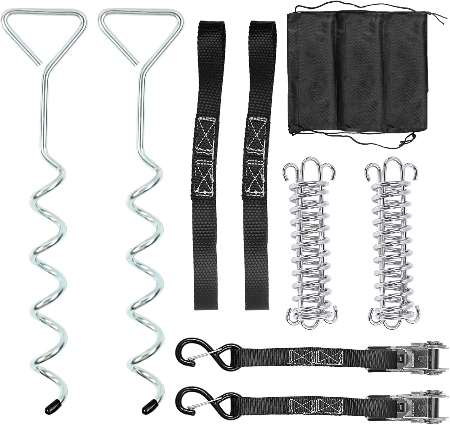 DTNESS 11Pcs Heavy Duty RV Awning Tie Down Kit, Camper