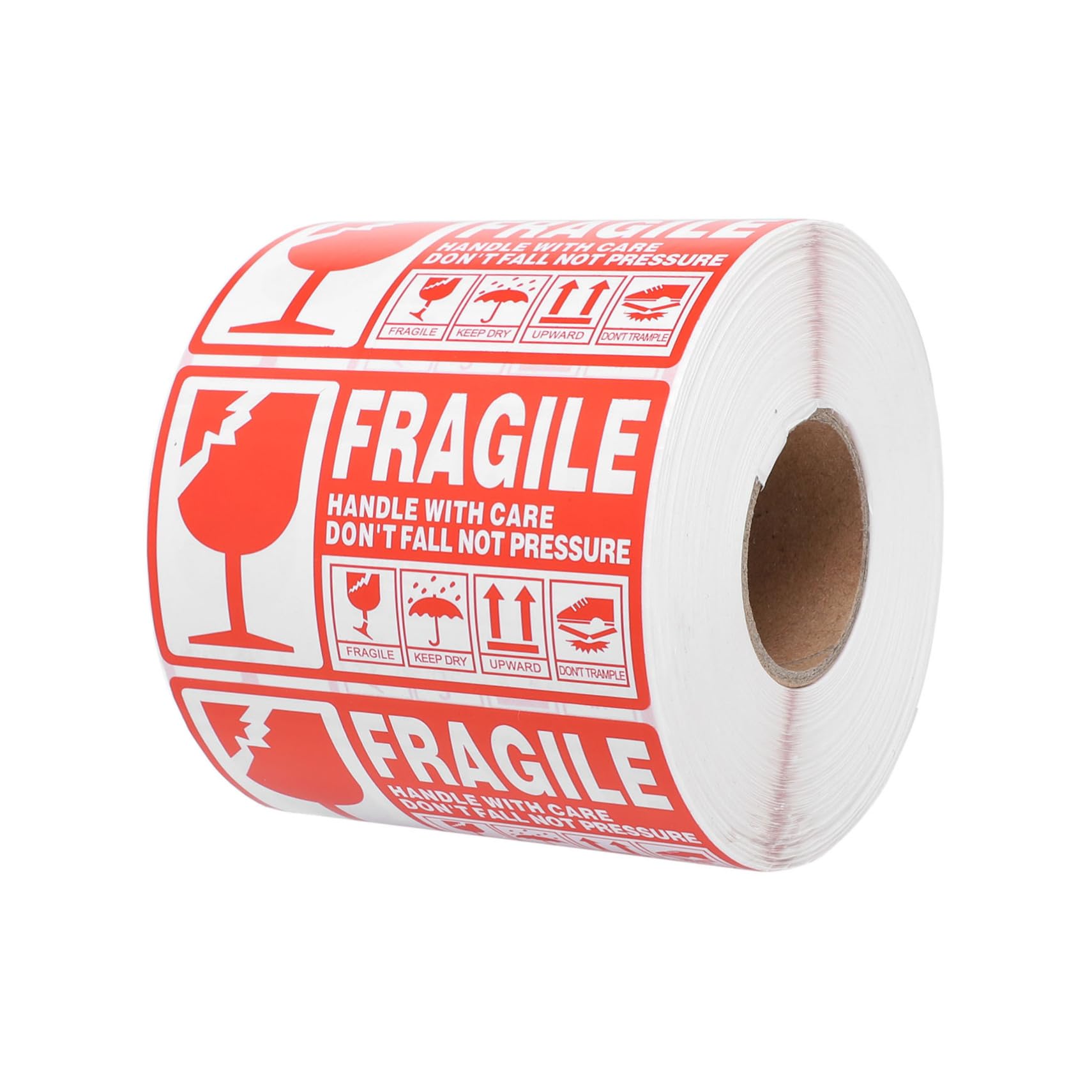 Etiqueta de Envío Frágil Roja 1000 Piezas, Rollo Adhesivo