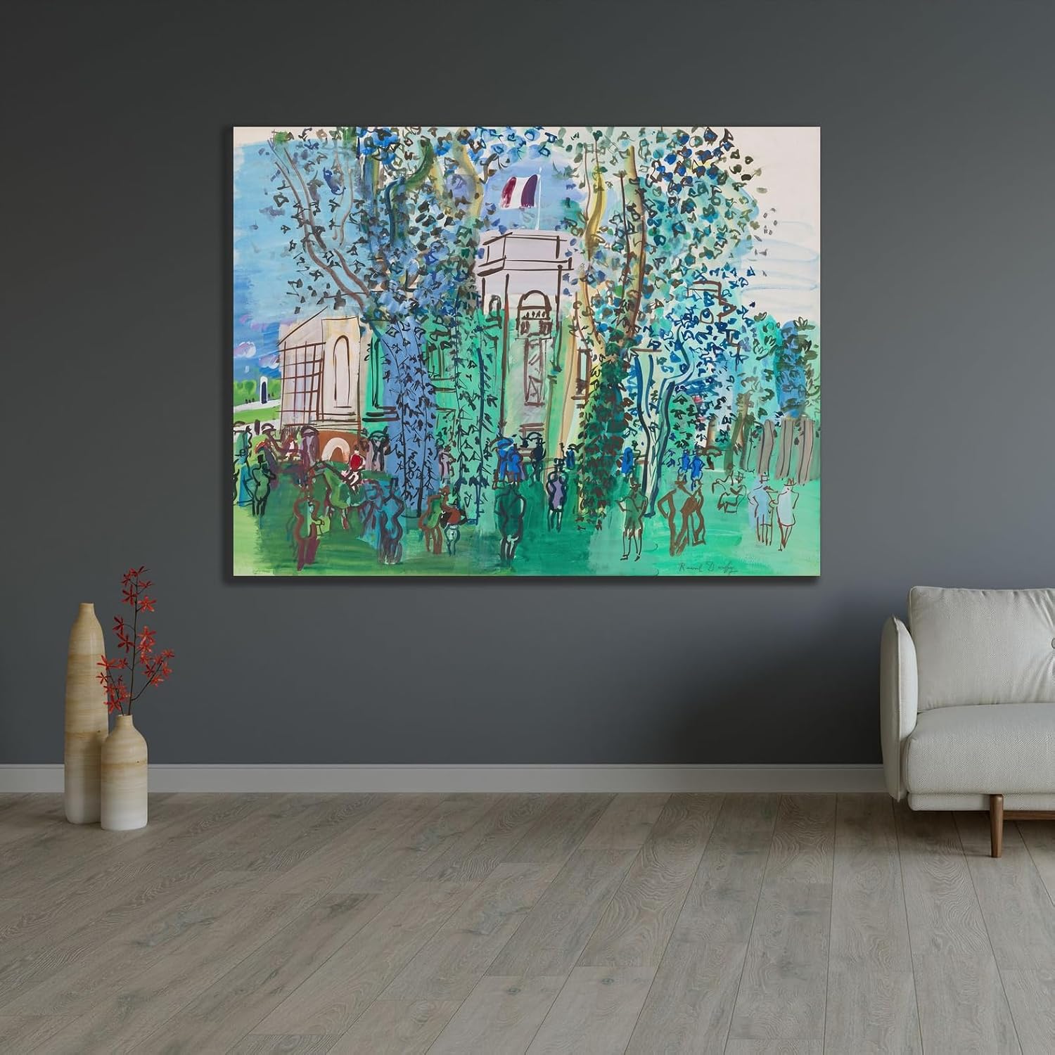 ArtDirect The Weighing at Deauville (circa 1930) Unframed Art Print Giclee Poster by Raoul Dufy - Ready for Framing with Customization Sizes 10x8, 14x11, 20x15, 31x24, 47x36 and 60x46 inches