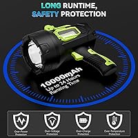 Vista 3 de Foco Recargable, 99,000 Lúmenes Foco LED Súper Brillante, 10000 mAh Focos de Largo Tiempo de Funcionamiento Impermeables, Foco de Mano