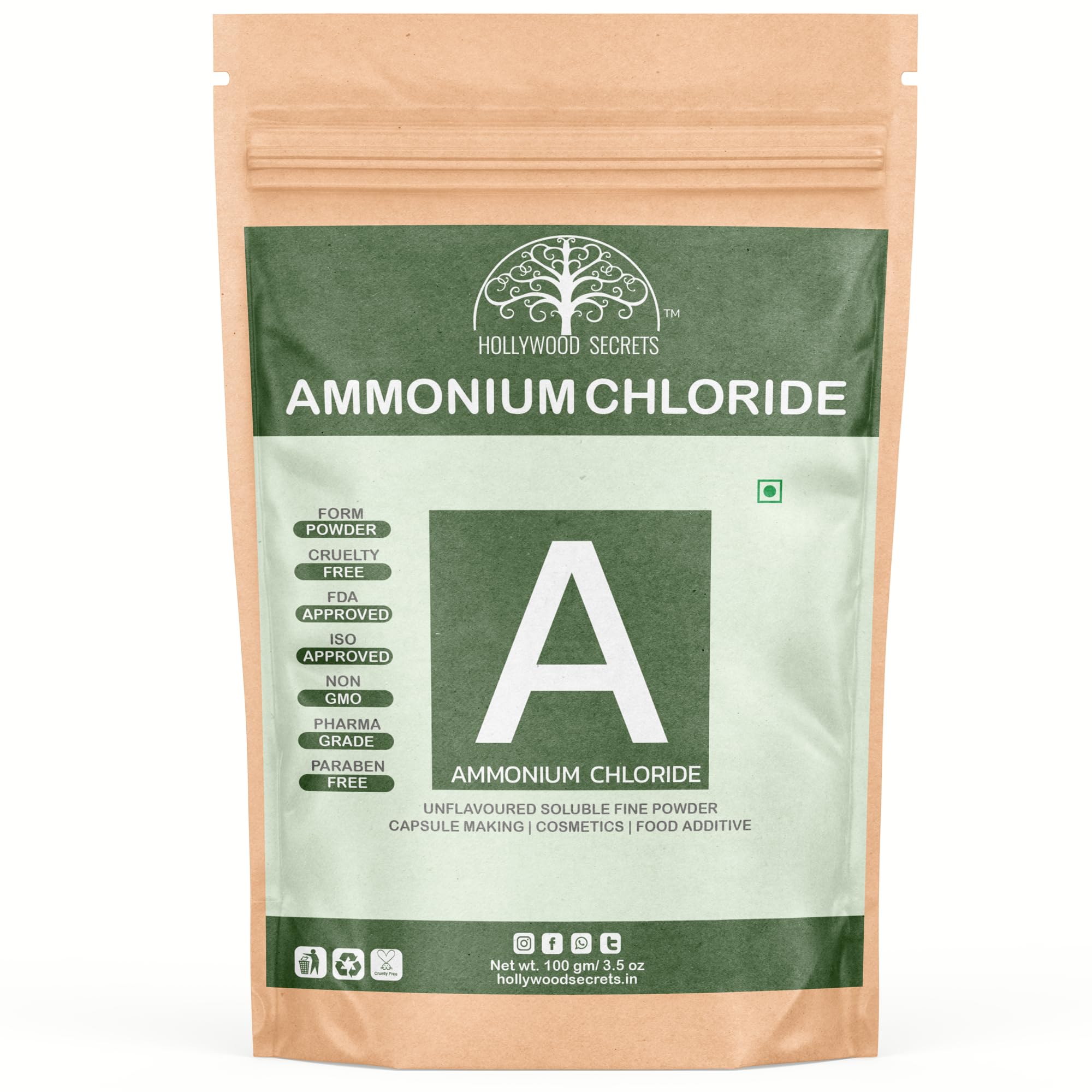 Hollywood Secrets Ammonium Chloride Powder 100 gm (B0D9KHTX1K) Amazon Price History, Amazon Price Tracker