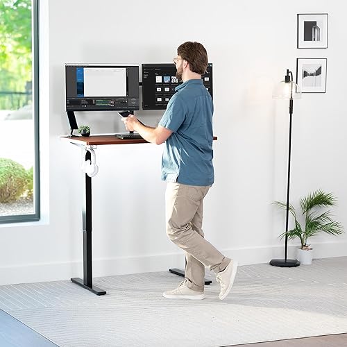 Vista 34 de VIVO DESK-TOP60G - Mesa universal de una pieza de 60 x 24 pulgadas, color gris oscuro, para marcos de escritorio estándar y sentados a pie, altura