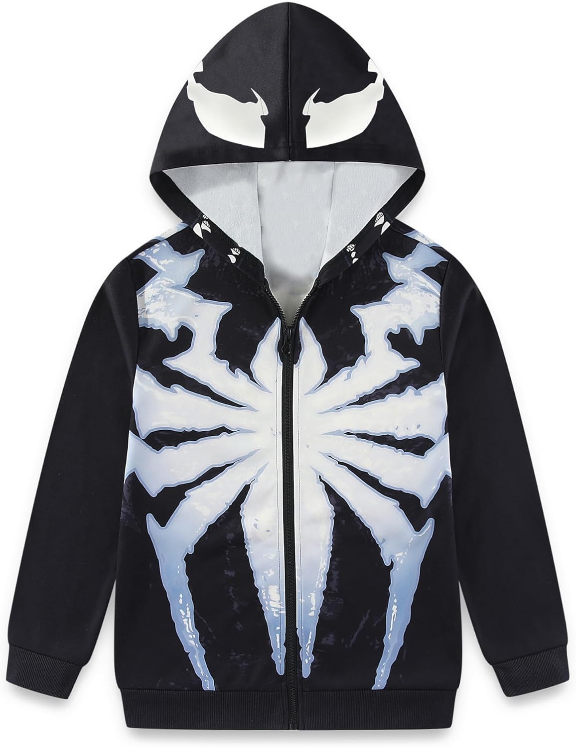 Marvel Spider-Man 2 Miles Morales Venom Boys Full Zip Up Hoodie for Big Kids (Size: 8-20)