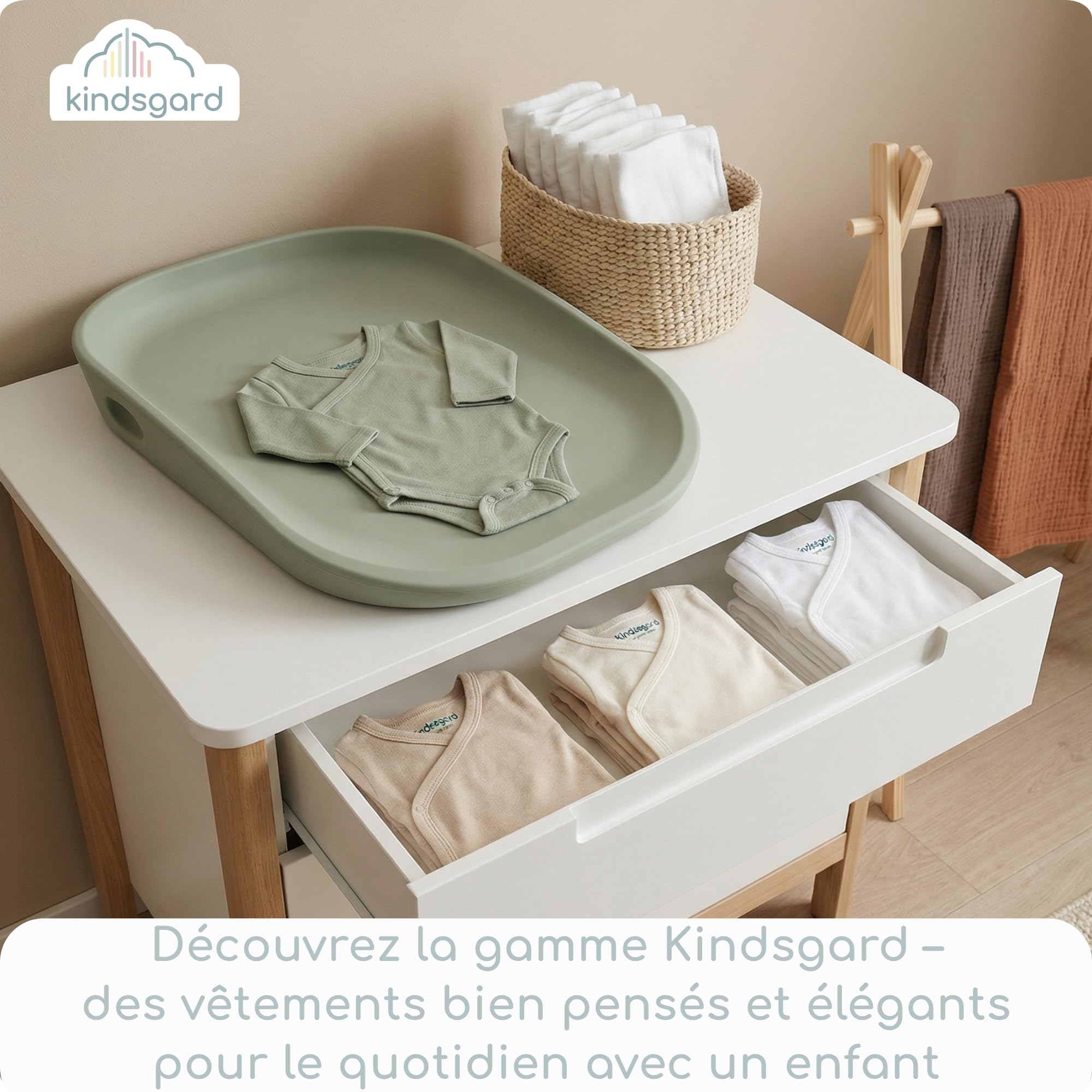 kindsgard Skifte Matelas à langer, doux, en polyuréthane, avec bord surélevé, lavable, hygiénique, sans substances nocives, 68,5 x 48 cm, pour table à langer, commode, machine à laver ou sol, rouge