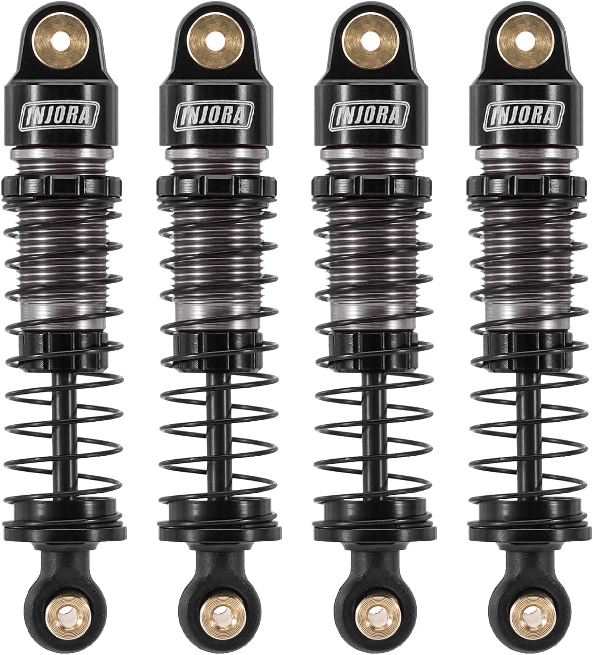 INJORA 40mm Big Bore Oil Shock Absorber for 1/24 SCX24 FCX24M Upgrade, 3.2g/each(Aluminum & Nylon)