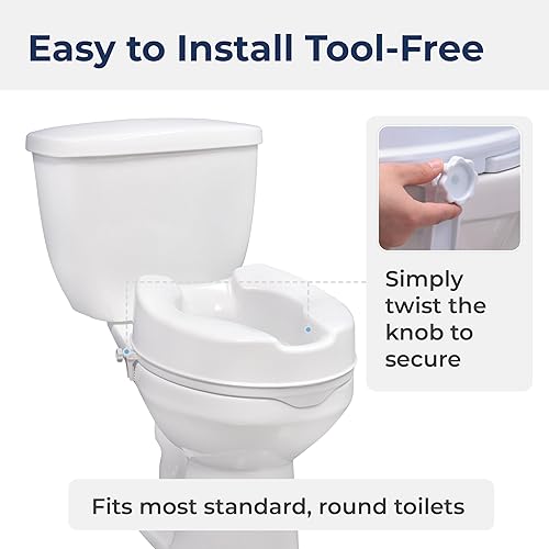 Vista 3 de Drive Medical Raised Toilet Seat with Lock, Standard Seat, 4