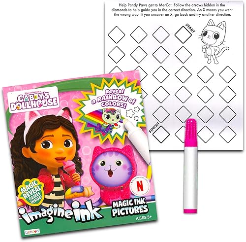 Miniatura 2 de DreamWorks Gabby's Dollhouse Imagine - Juego de tinta para niños, paquete de 12 libros para colorear de tinta mágica sin ensuciar  Paquete de