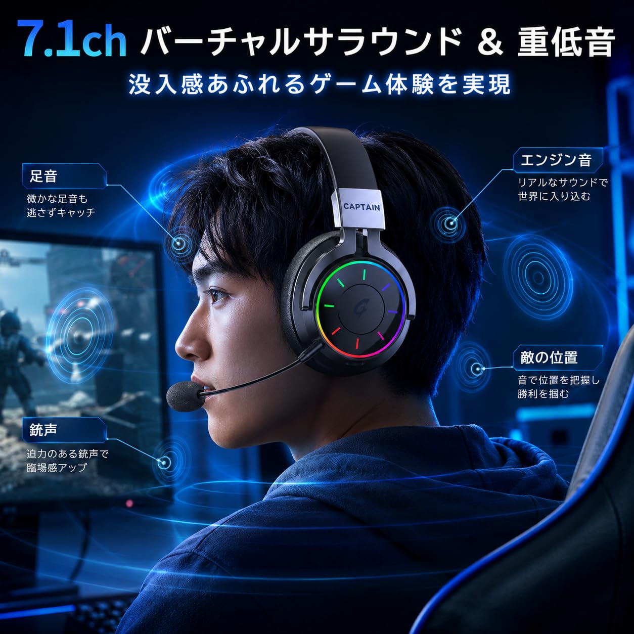 Amazon.co.jp: ゲーミングヘッドセット ワイヤレス PS5 へッドセット