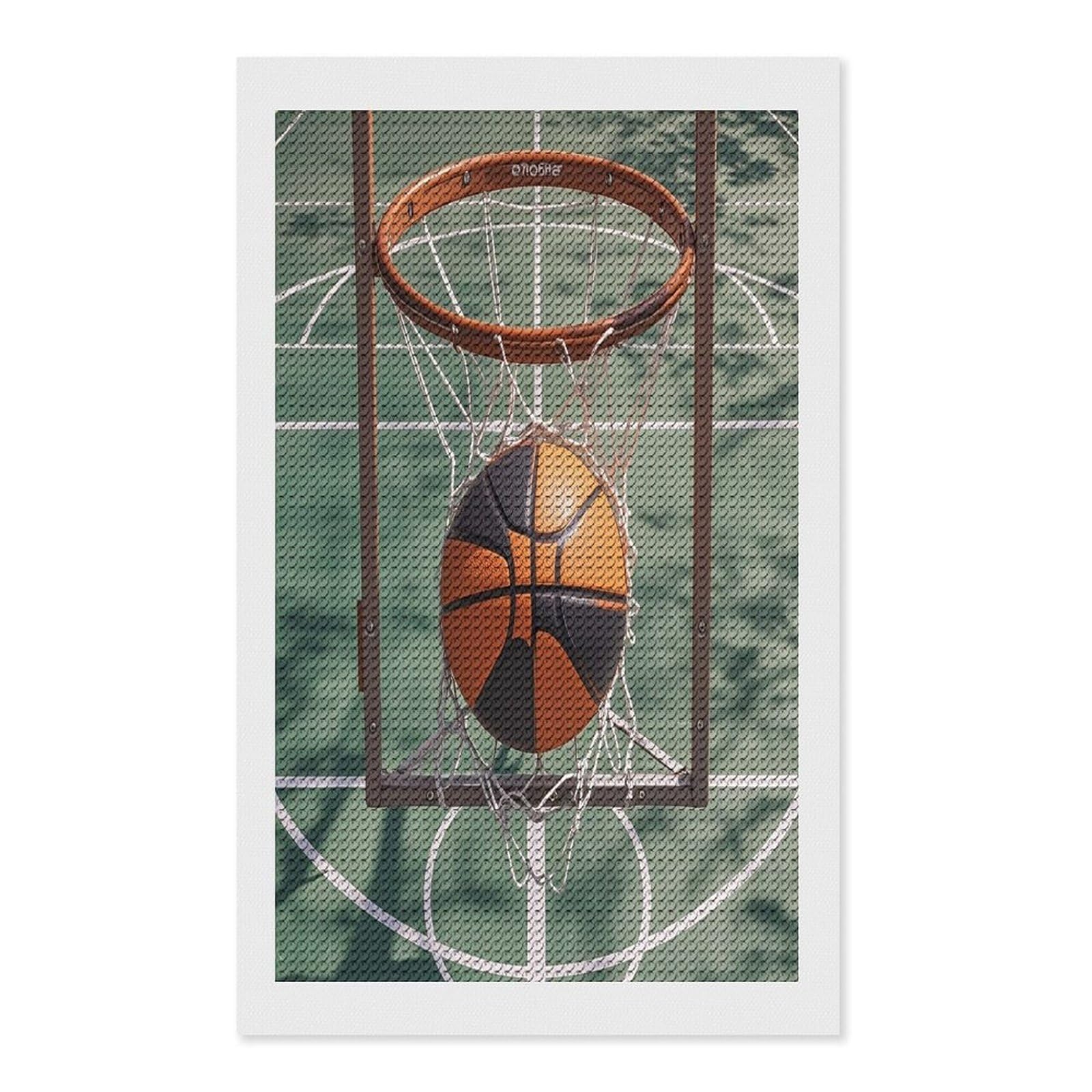 FekiLoot Basketball Diamond Painting Kits for Adults Full Round Drill Diamond Art Kits for Beginners 5D DIY Diamond Dots Paintings Diamonds Pictures Gem Art Home Wall Decor 12"x20"