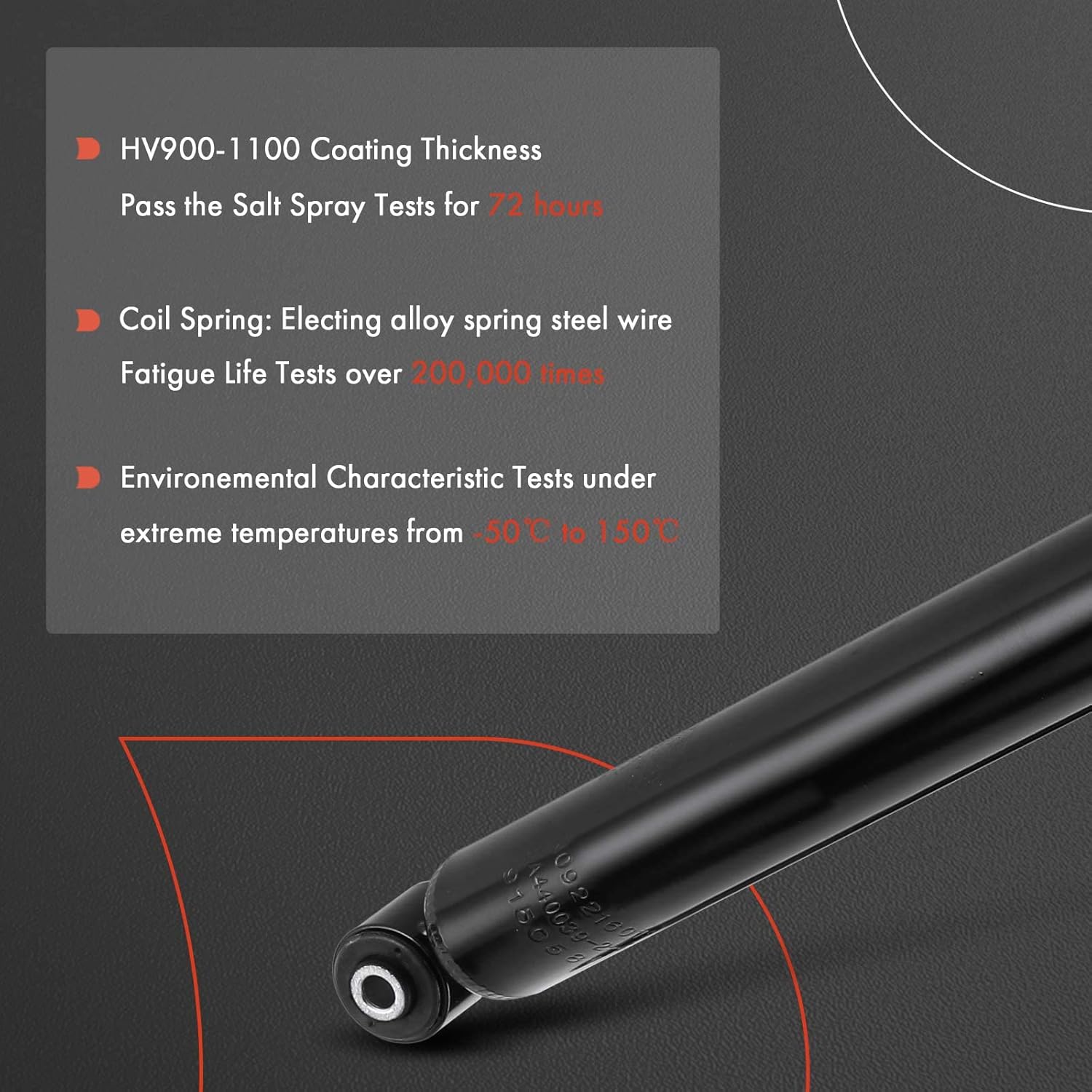 A-Premium Rear Suspension Shock Absorber Compatible with Honda HR-V 2016-2022, 2-PC Set