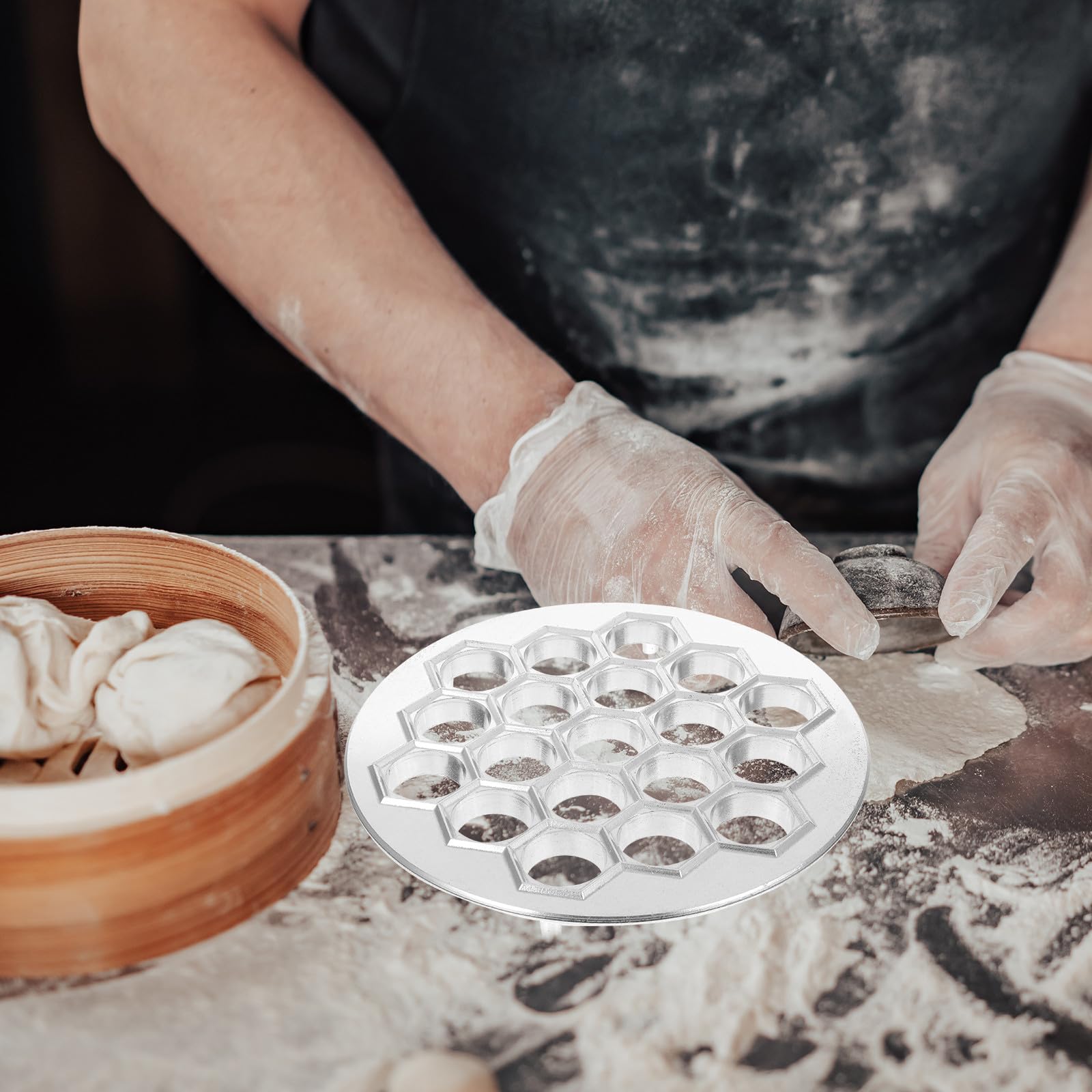 Molde Fácil de Almacenar de Aleación de Aluminio Plata Hacer Pelmeni para Reutilizable y Experiencia Cocina al Preparar Empanadillas Caseras