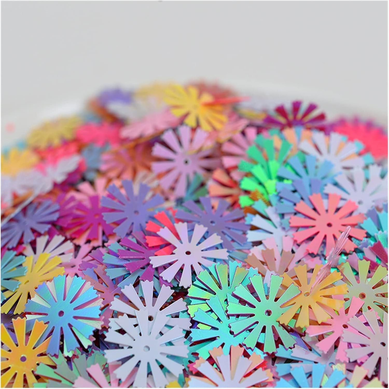 Washer,Stainless Washer, Paillettes Applique, 10g/lot 15mm Sunflower PVC Paillette Loose Sequins(Random Mixed)