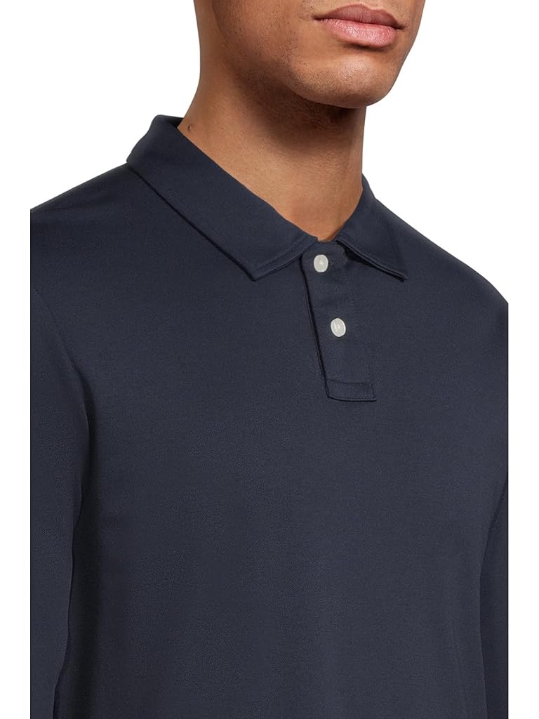 Navy L.L.Bean Comfort Stretch Performance Polo Long-sleeve Slightly Fitted