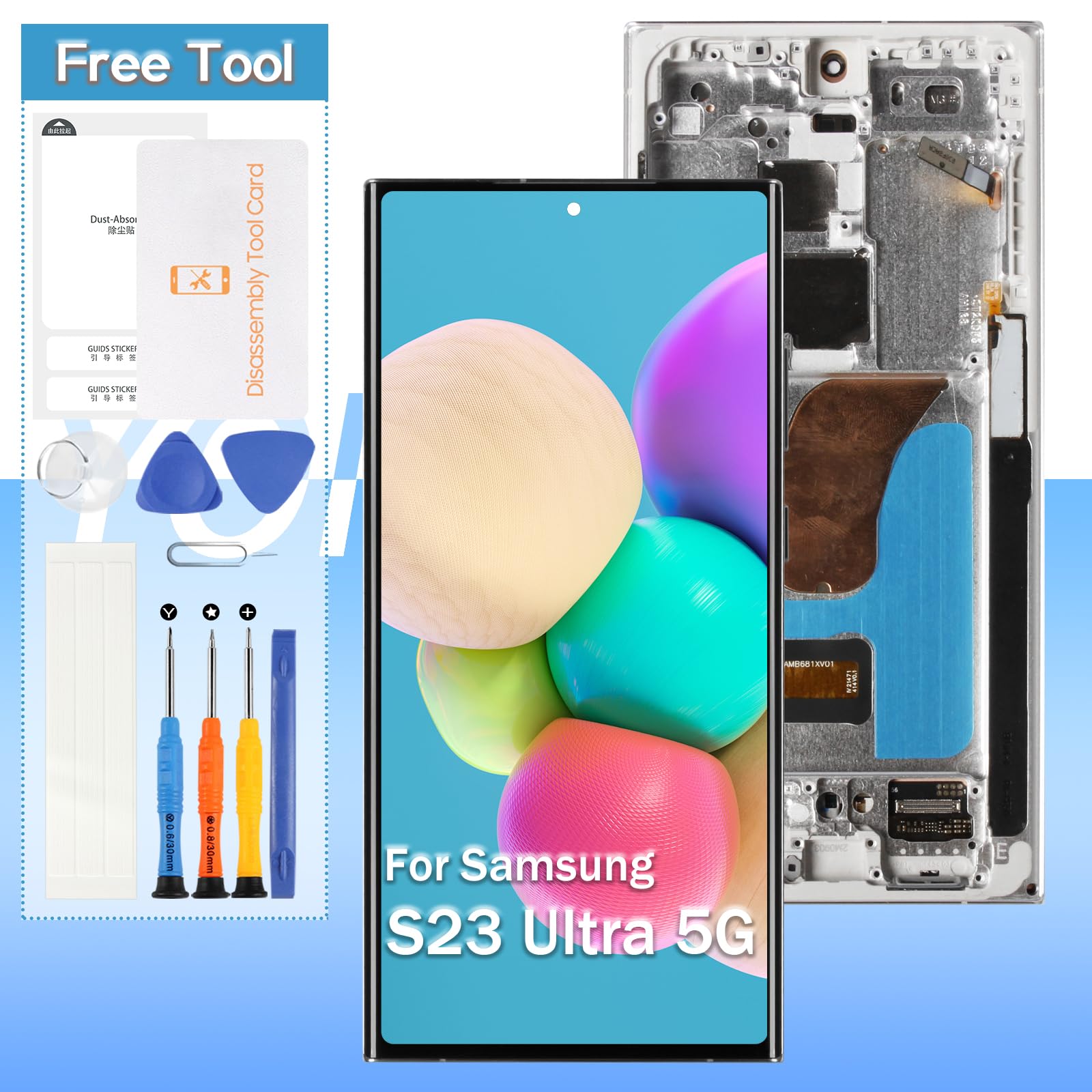 [for US Version] Yondista for Samsung Galaxy S23 Ultra 5G LCD Display 6.8" OLED SM-S918U S918A S918W Screen Replacement Touch Digitizer Assembly with