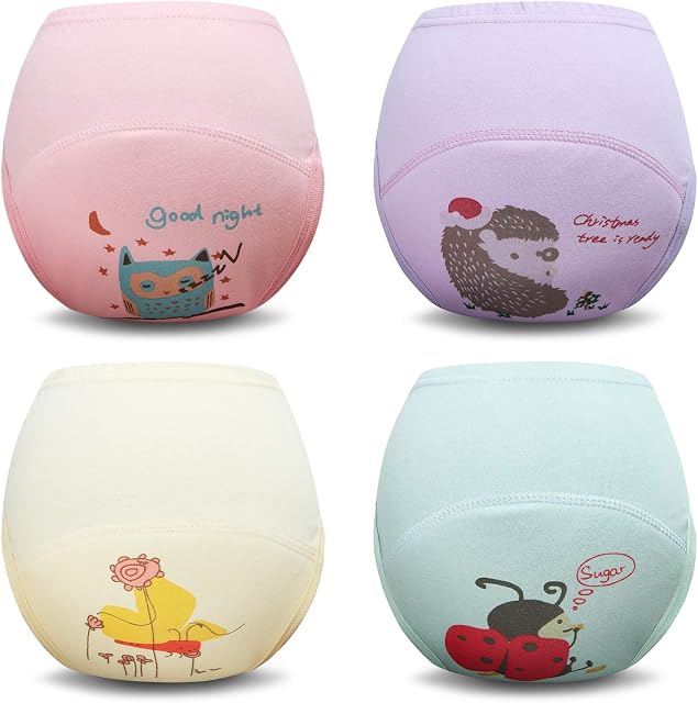 Adorel Baby Girls' Potty Training Pants Reusable Pack of 4