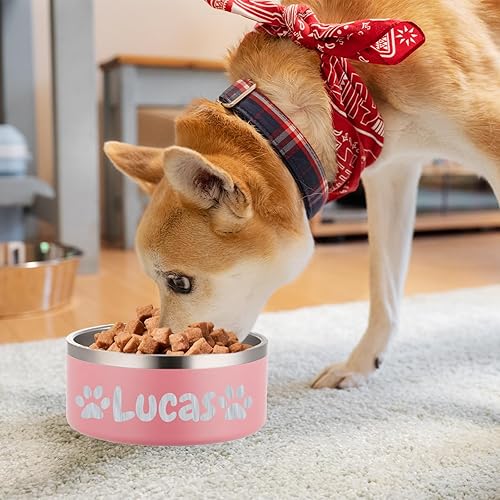 Miniatura 5 de JMIPET Cuencos personalizados para perros de acero inoxidable para perros y gatos, con nombre personalizado con grabado láser, cuenco de agua para
