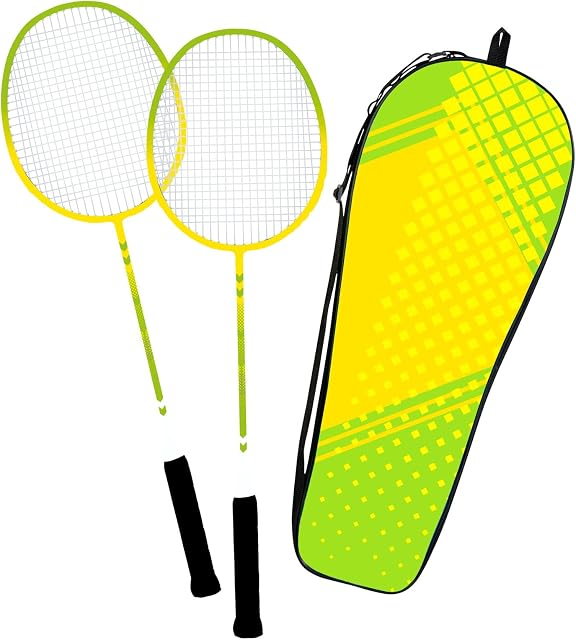 Accessotech Badminton Set 2 Player Racket, Shuttlecocks & Carry Case Bag