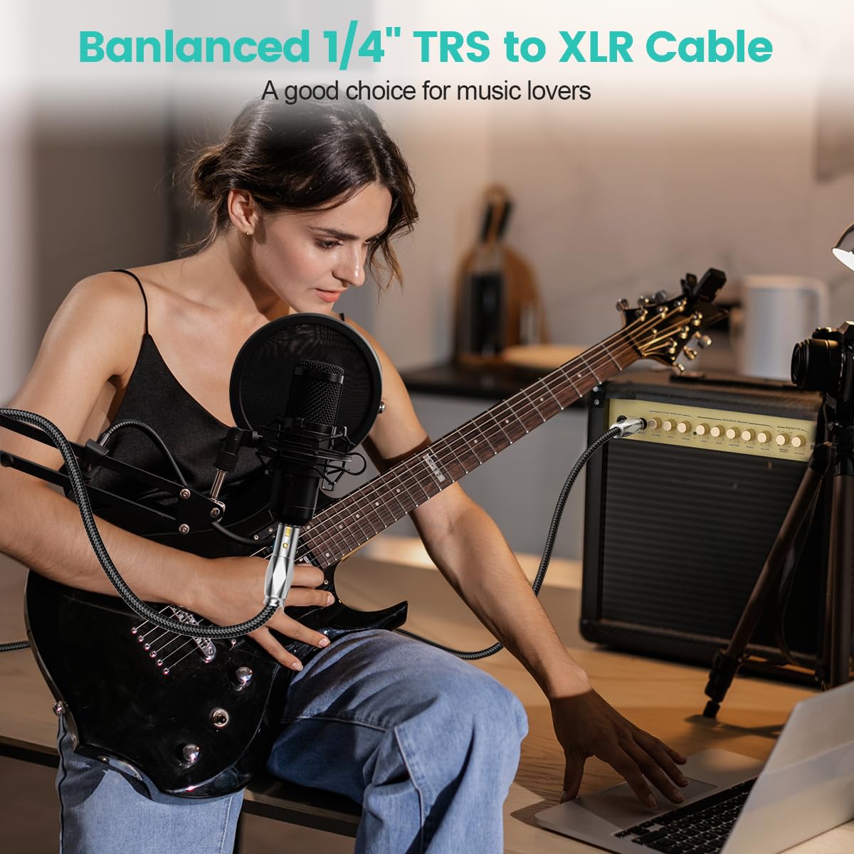 EMK Balanced 6.35mm to XLR Cable, 5 Metres, Male to Female, XLR to 1/4 Inch, for Mixing Consoles Microphone, Guitar, AMP, Speakers - Image 2
