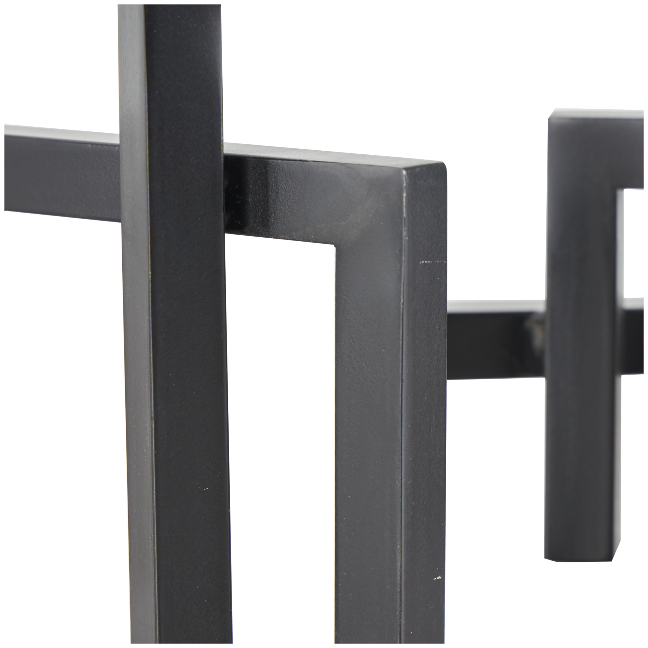 Deco 79 Geometrische dekorative Skulptur aus Metall, abstrakt, quadratisch, gewölbt, Heimdekoration, Akzentfigur, 33 x 12,7 x 17,8 cm, Schwarz
