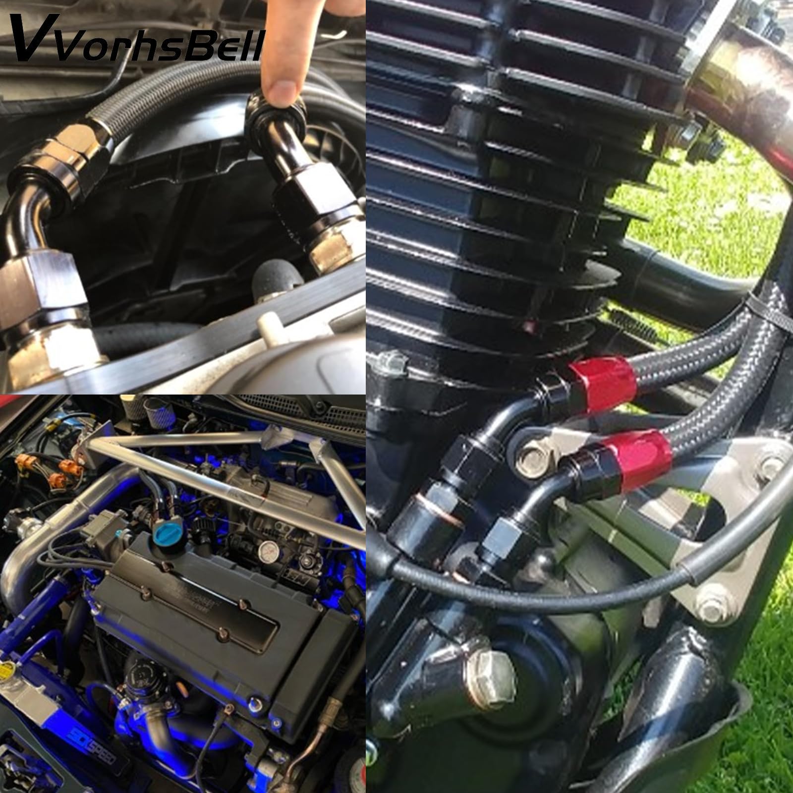 AN6, tubo del carburante da 3 m, in acciaio inossidabile e nylon intrecciato, in gomma, tubo del carburante, con la maggior parte delle moto e auto che utilizzano connessioni AN6