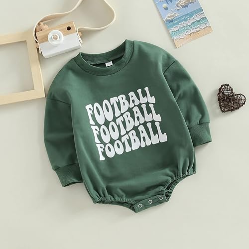 Miniatura 2 de MERSARIPHY Sudadera de fútbol para bebé, traje de manga larga con letras divertidas, ropa de otoño e invierno