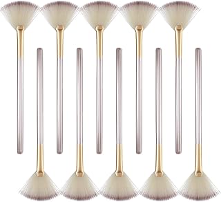 フェイシャル用ファンブラシ 10本 ファンマスクブラシ ソフトフェイシャルブラシ マスク用アプリケーター マッドクリーム メイクアップエステティシャン用