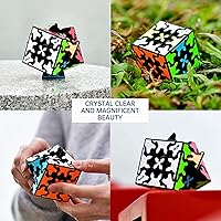 Vista 3 de Cubo de engranajes 3x3 con estructura de engranajes tridimensional, diseño de azulejos incrustados, cubo mágico 3x3x3, rompecabezas y juguetes