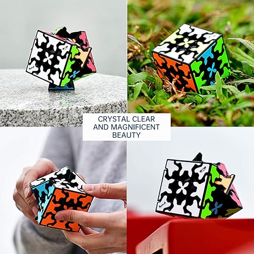 Miniatura 3 de Cubo de engranajes de 3 x 3 con estructura de engranaje tridimensional, diseño de azulejos incrustados, cubo mágico de 3 x 3 x 3 pulgadas, juguetes