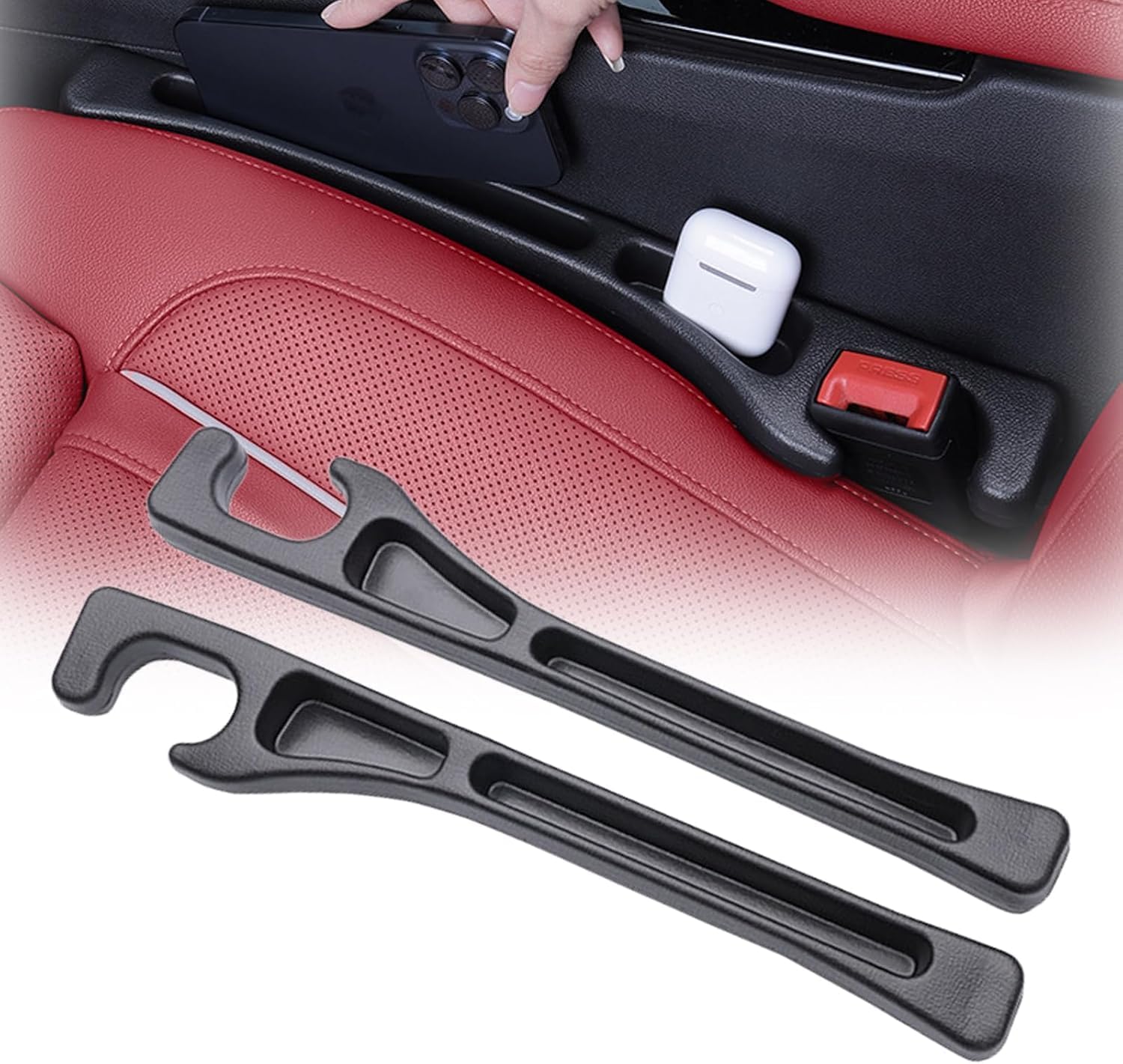 2-Pack Car Seat Gap Filler, Car Seat Gap Organizer, Car Seat Crevice Blocker Stop Things from Dropping, Compatible with All Cars