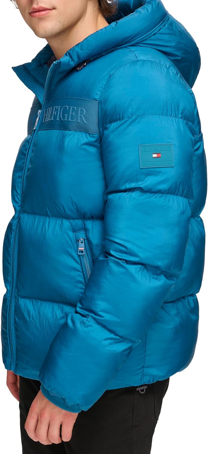 Tommy Hilfiger Men's Tommy Hilfiger Men's Ghost Logo Print Puffer Jacket