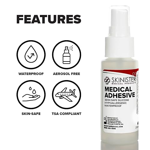Miniatura 3 de Spray adhesivo médico  Pegamento de silicona para bolsas de ostomía, formas de seno, catéteres de condón, prótesis, SFX  2 onzas