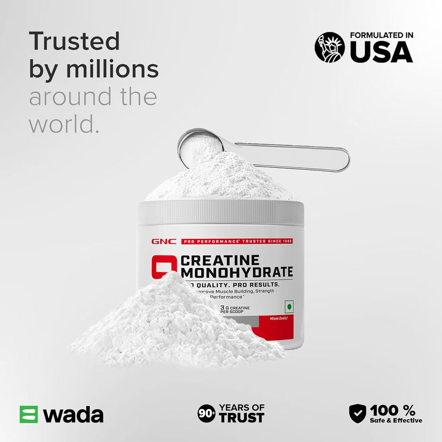 GNC Pro Performance Creatine Monohydrate - 3000mg Creatine Per Scoop | Micronized for Faster Absorption | Boosts Energy, Muscle Volume & Performance | Gluten-Free | Unflavored | 250gm GNC Pro Performance Creatine Monohydrate - 3000mg Creatine Per Scoop | Micronized for Faster Absorption | Boosts Energy, Muscle Volume & Performance | Gluten-Free | Unflavored | 250gm