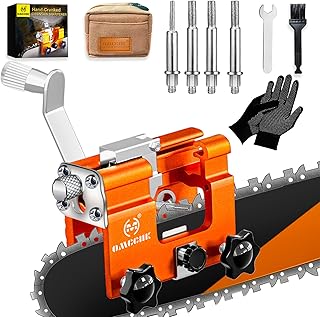 Chainsaw Sharpening Tool, Chainsaw chain Sharpener with 4Pcs Burrs, Manual Chainsaw Sharpener Jig Set with Carry Bag, Portable Chainsaw Sharpener kit for 4"-22" Chain Saws, Lumberjack, Garden Worker