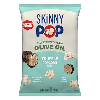 SKINNYPOP Truffle Salt Olive Oil Popcorn Bag, Whole Grain, Dairy-Free Snack,7.5 oz. Bag