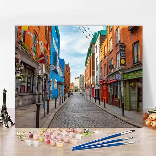 Miniatura 2 de OEPWQIWEPZ Calles vacías Centro de la ciudad de Dublín durante Dublín Irlanda DIY Digital Pintura al óleo Pintura al óleo Acrílico Arte Arte Pintura