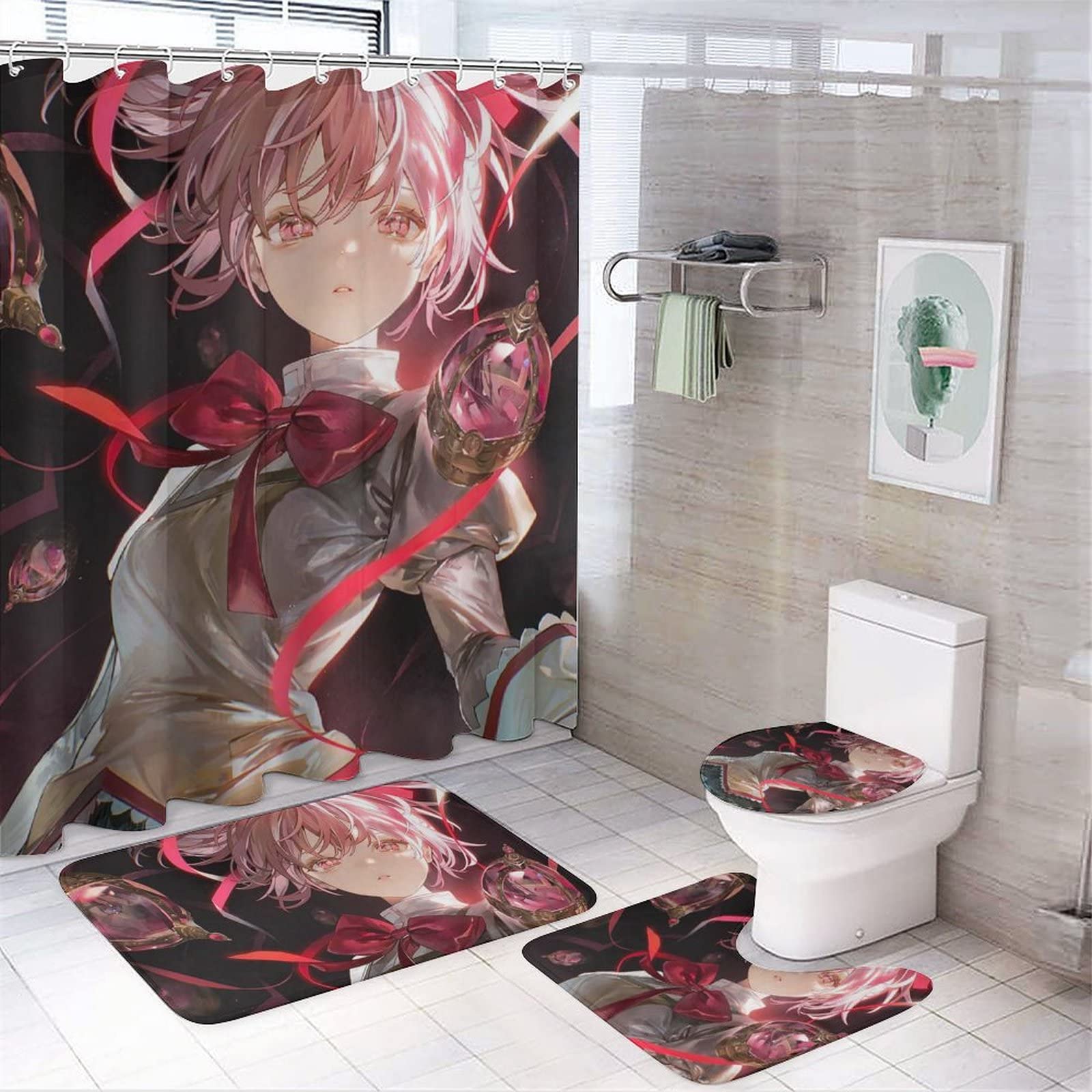 Amazon｜魔法少女まどか☆マギカ 鹿目 まどかシャワーカーテン4点