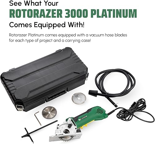 Miniatura 3 de ROTORAZER SAW Juego de Sierra Circular Compacta Platinum - Nuevo Modelo para 2024! Extra Potente - Cortes Más Profundos! Corta Paneles de Yeso,