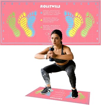 31.5 X 13.8 Anti-Slip Squat Mat with Foot Position Guides, Professional-Grade Exercise Mat Perfect for Squats, Leg Training and Lunges, Enhancing Muscle Activation, Versatility and Safety for Home Fitness Enthusiasts