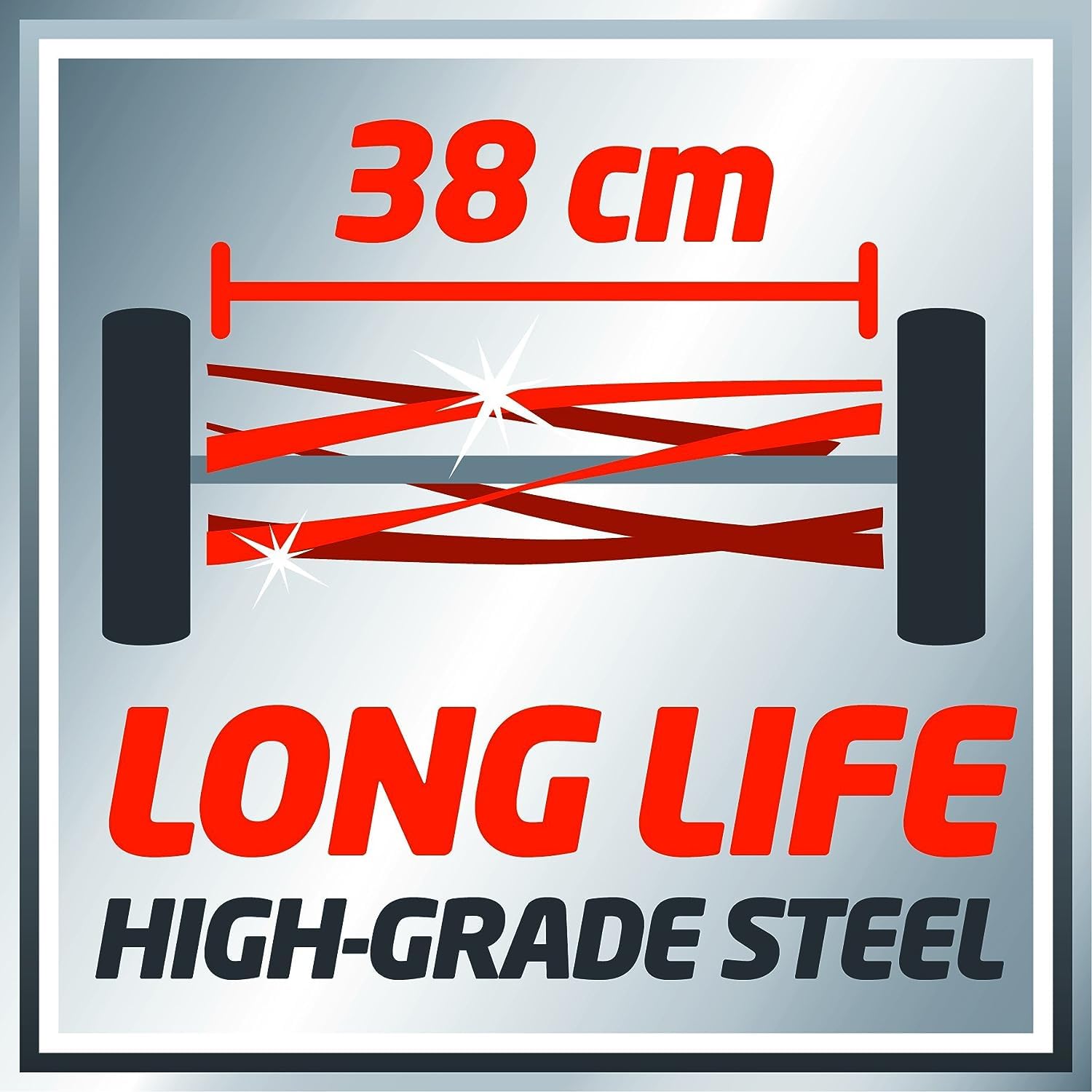 Einhell GE-HM 38 S-F Taglia Erba a Spinta Con 5 Coltelli, Rosso Nero