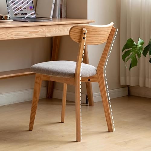 Miniatura 2 de Sillas de comedor de madera de roble macizo 100% - Prácticas sillas de cocina con cojín tapizado - Silla de madera para comedor, cocina (1, natural