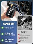 Oasser Gonfleur de pneus Portable Air Compresseur 6X Plus vite 150PSI Sans fil Air Pompe pour pneus de voiture Pompe à pneus électriques pour moto de voiture boule, LCD Mesure de pression, LED Lumière, USB Port, Sac de rangement Numérique double valeurs,6000mAh,150PSI,Type C US