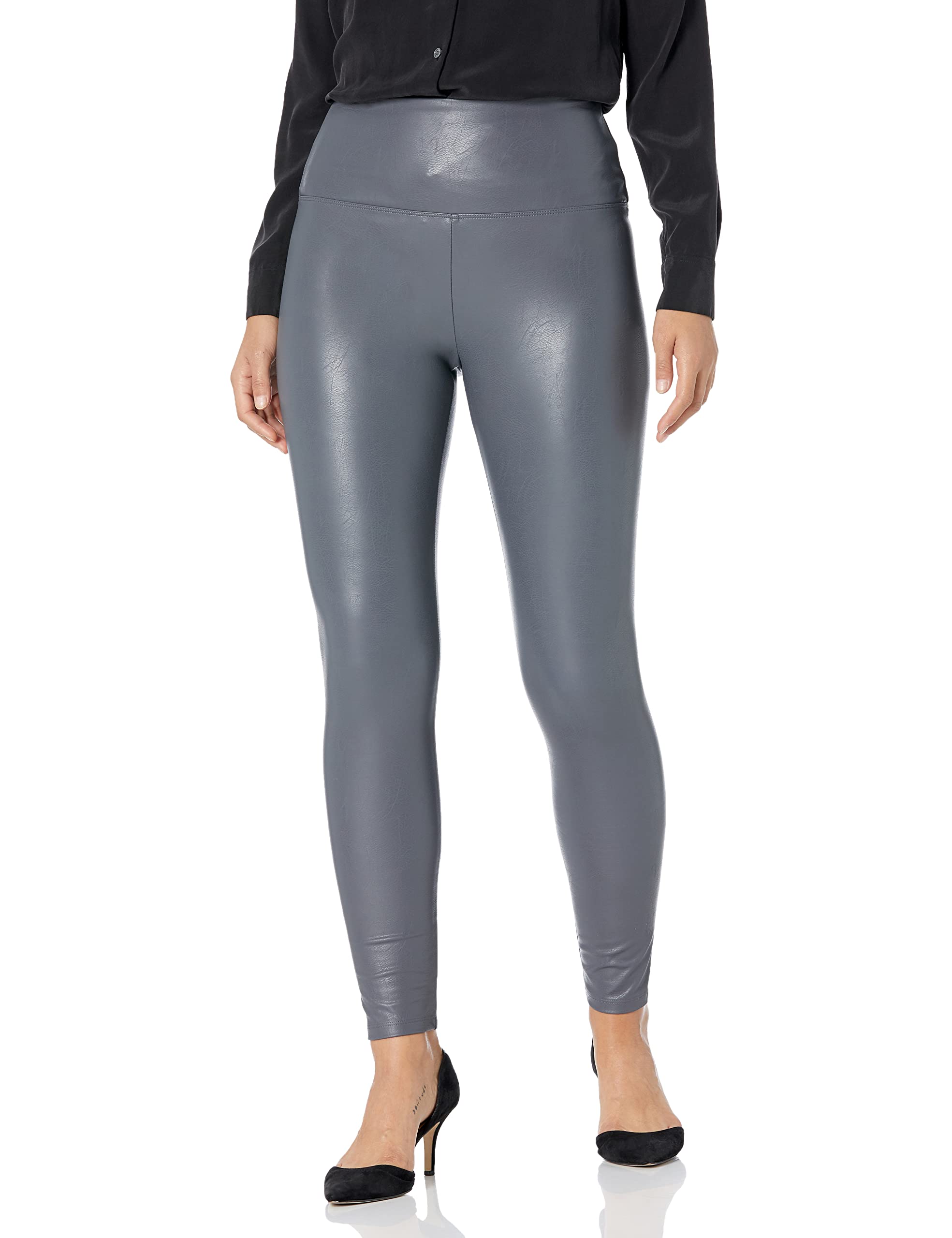 Legging Lyssé aspect cuir charbon de bois pour le bureau