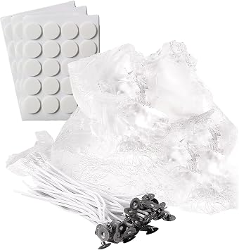 2.2 Lb Gel Wax for Candle Making Set, DIY Clear Gel Candle Wax, Handmade Jelly Candle Making Kit with 50pcs Wicks and 60pcs Wick Stickers